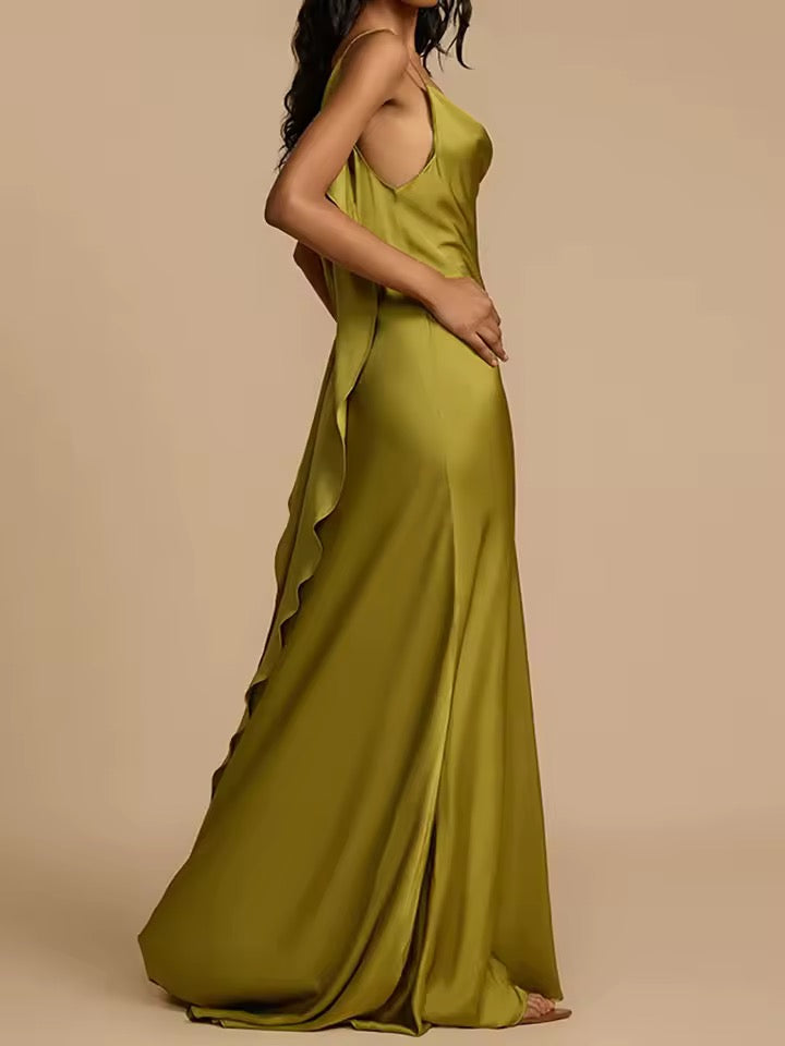 Vera Backless Silk Maxi Dress
