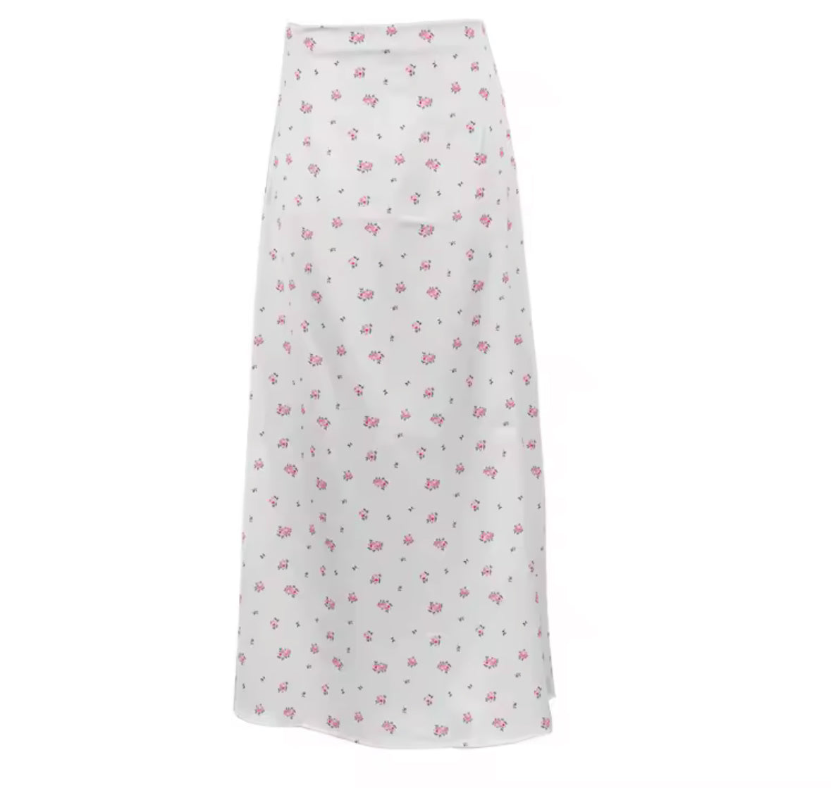 Amelie Vintage Rose Satin Maxi Skirt