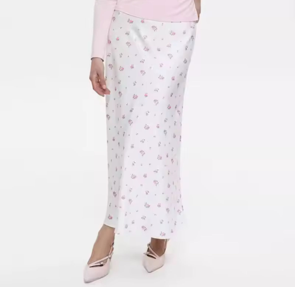 Amelie Vintage Rose Satin Maxi Skirt