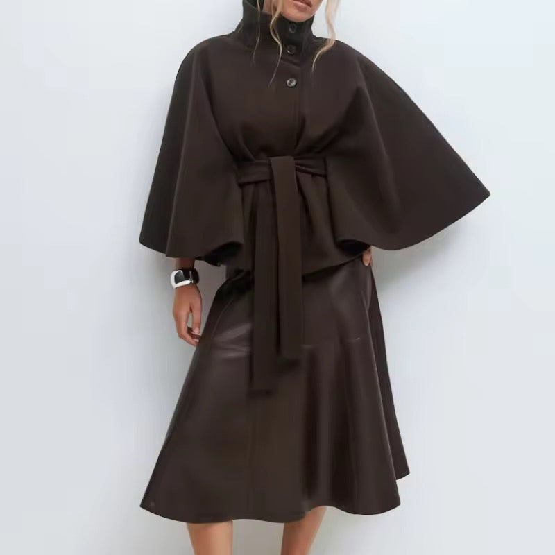 Marceline Belted Cape Jacket