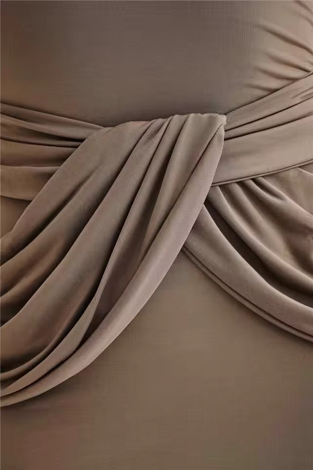 Kaia Long Sleeve Bodycon Ruched Maxi Dress