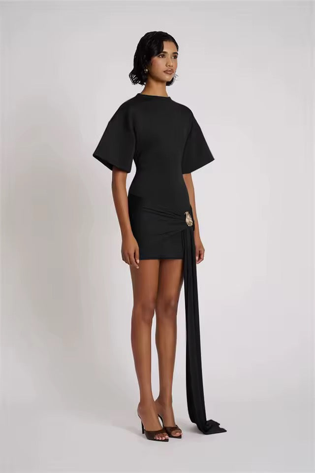 Élise Draped Accent Mini Dress