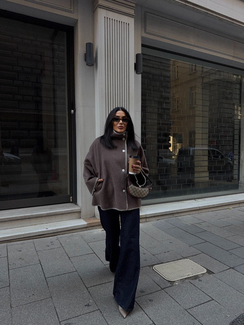 Éliora Structured Wool Cape Jacket