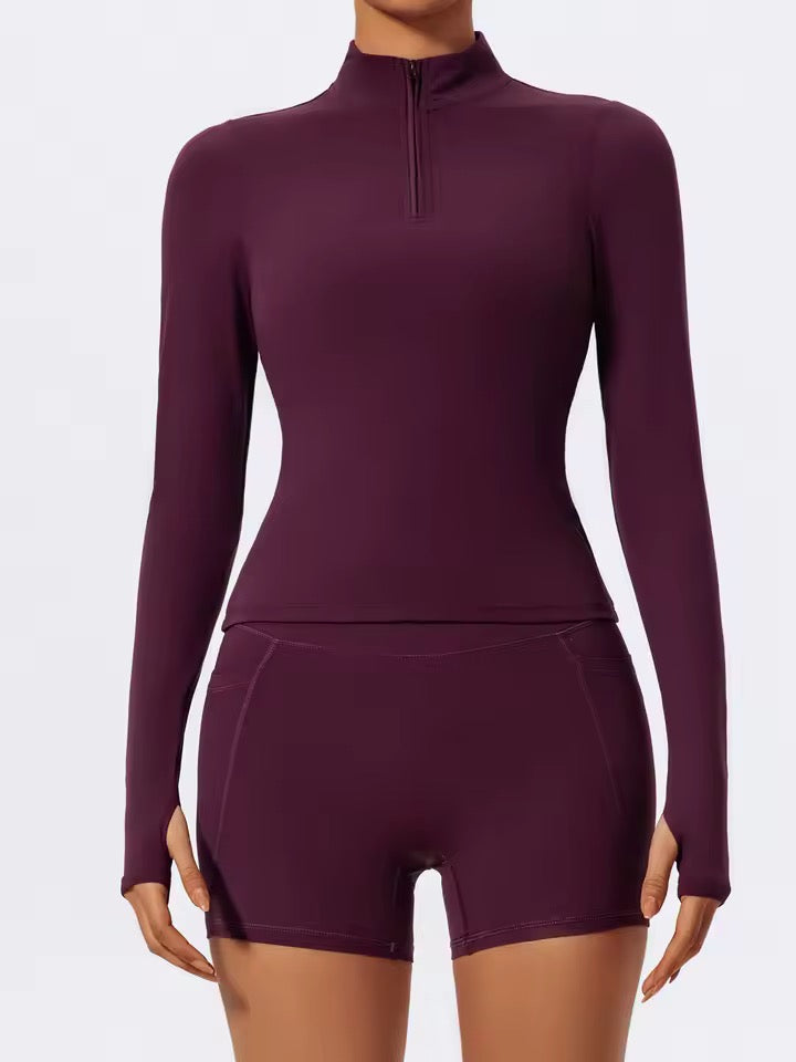 SYLA Verge Set – Half-Zip Performance Set with Shorts or Flared Pants