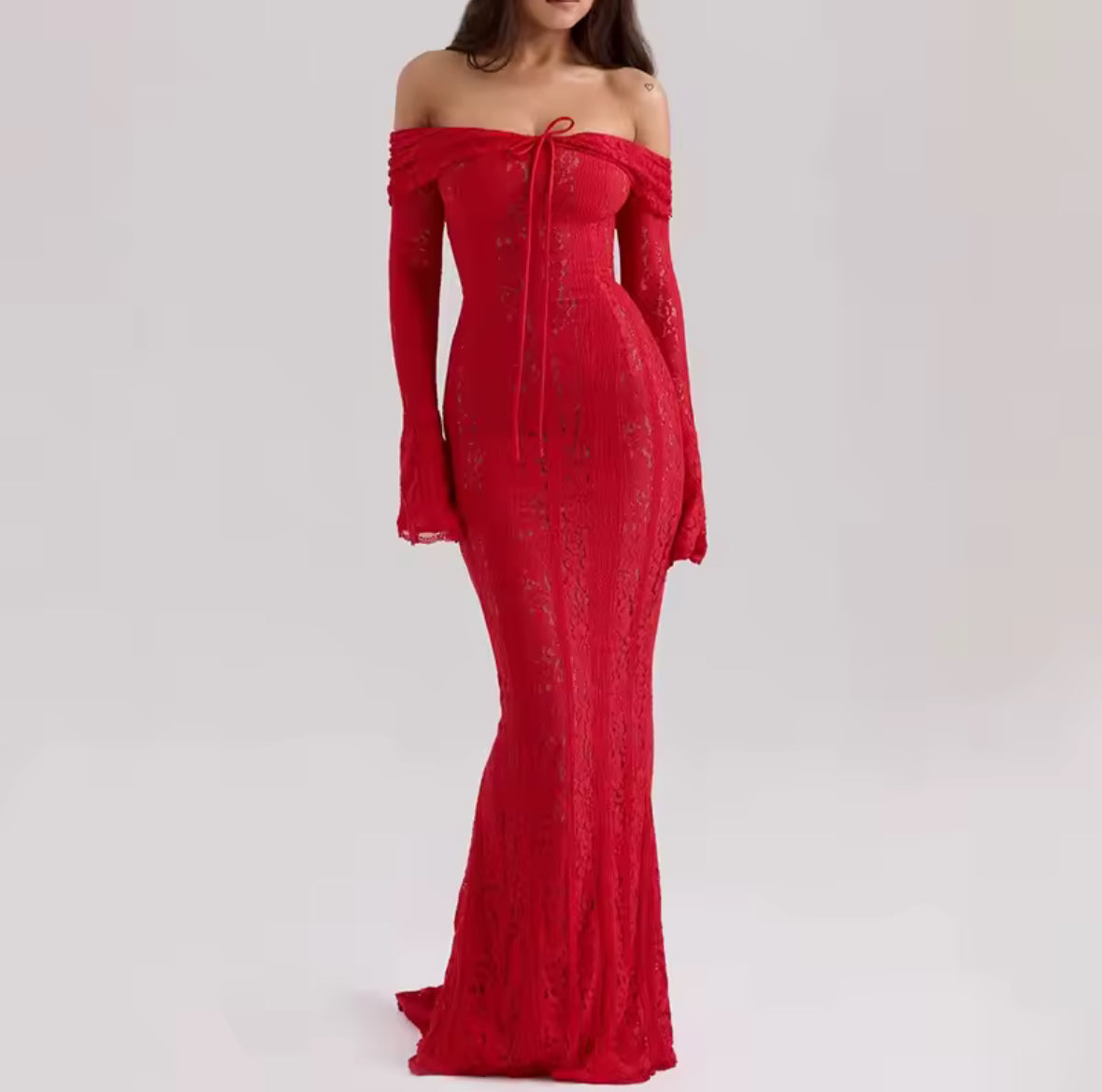 Luminara Off-Shoulder Lace Maxi Dress