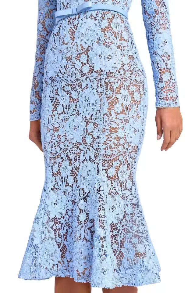 Aurora Lace Trumpet Midi Dress