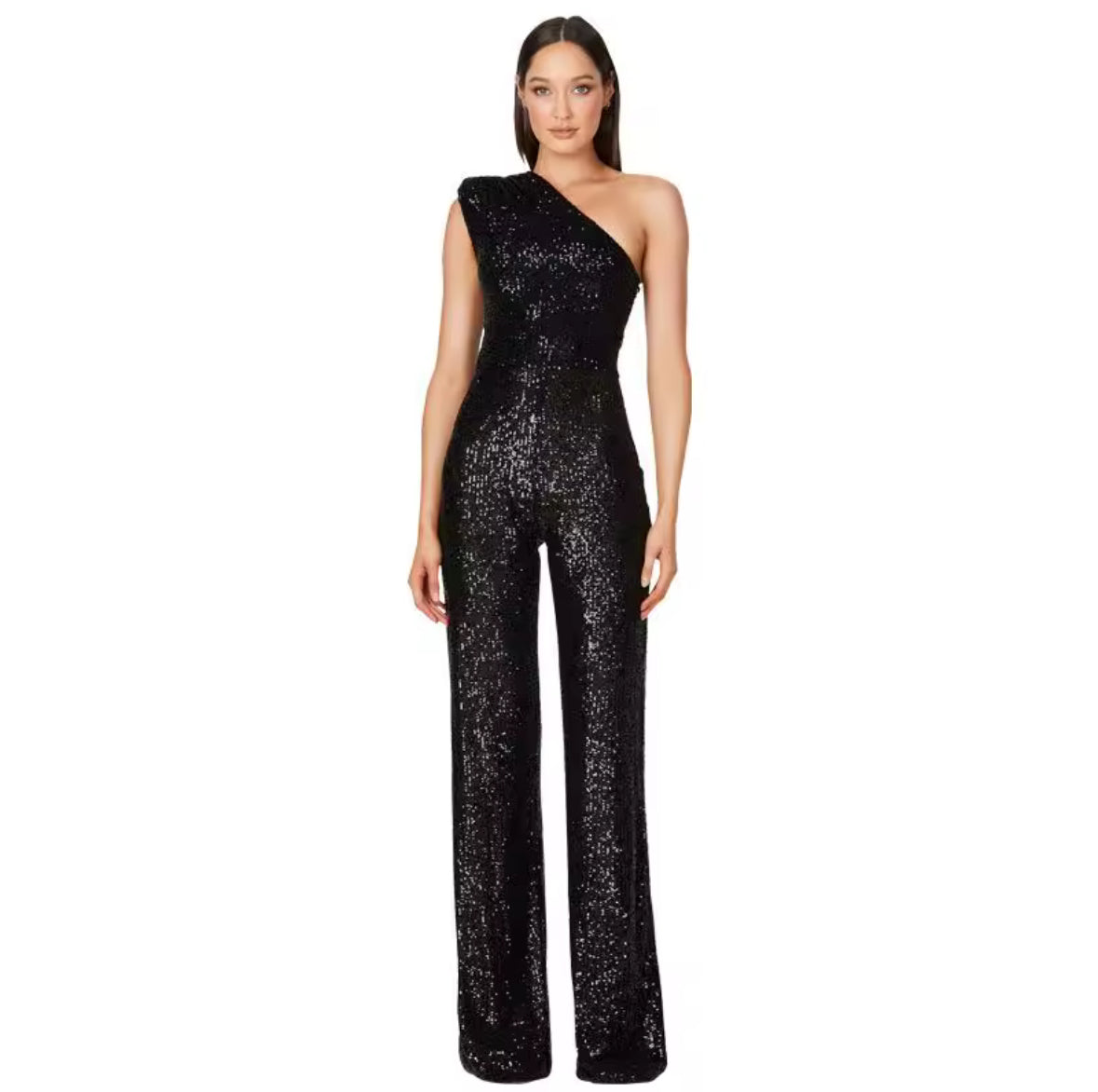 Livia One-Shoulder Sequin Jumpsuit