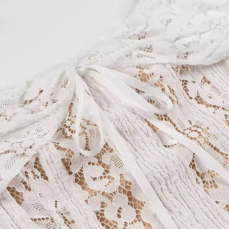 Luminara Off-Shoulder Lace Mini Dress