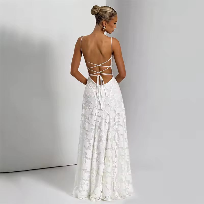 Arabella Lace-Back Maxi Dress