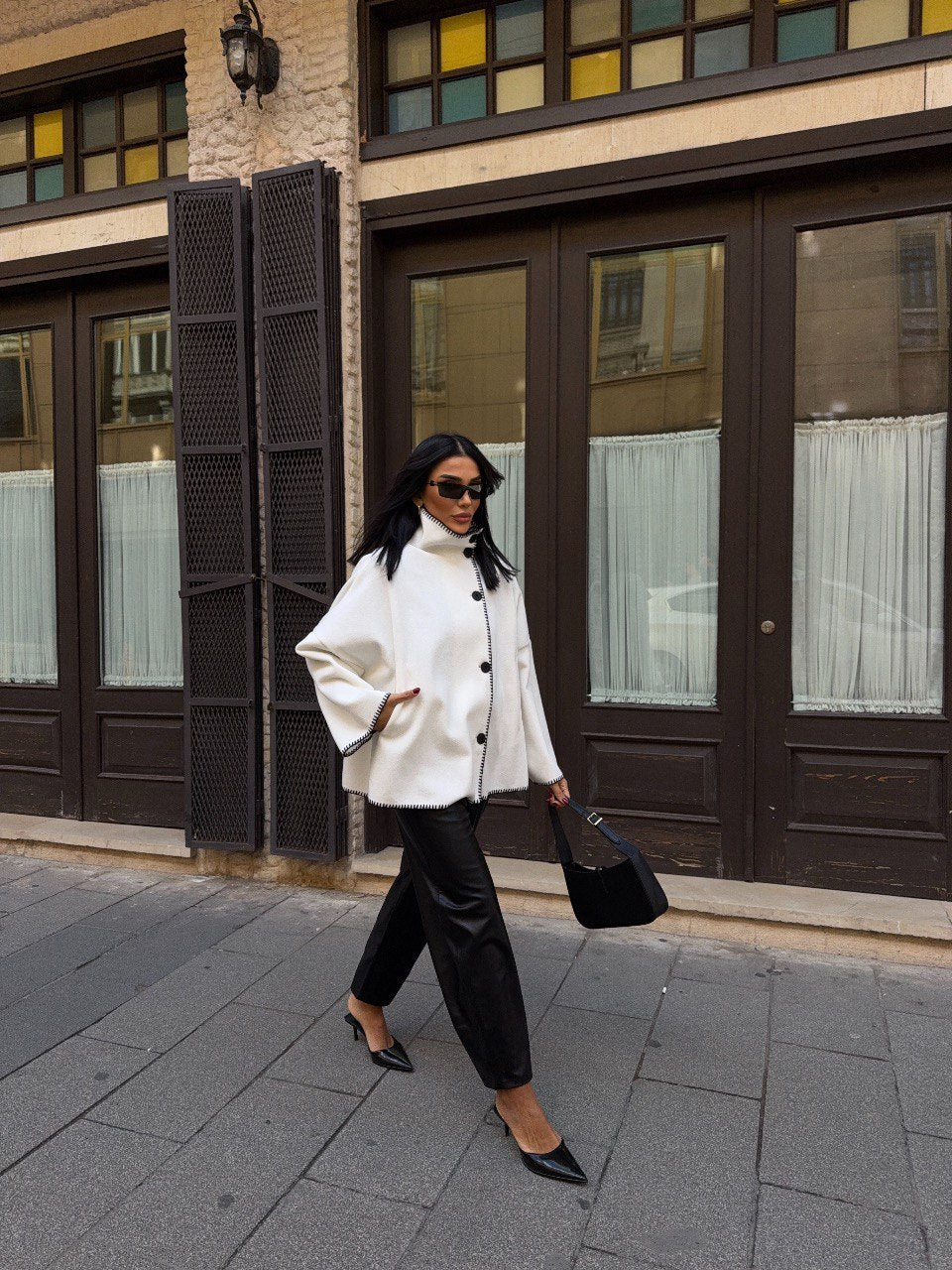 Éliora Structured Wool Cape Jacket