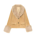 Sienna Luxe Faux Fur Trim Camel Jacket