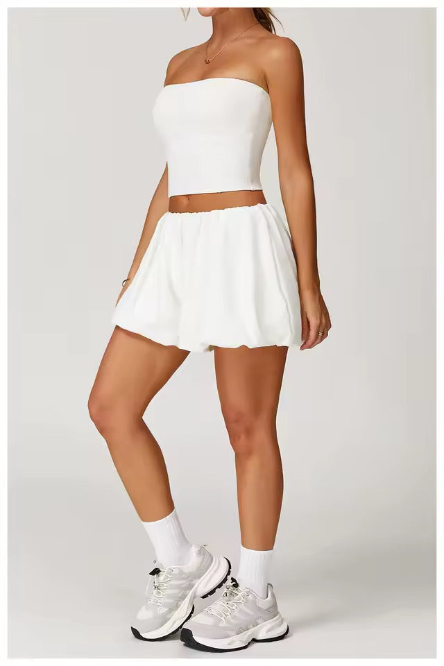 SYLA Breeze 2-Piece Set – Bandeau Top + Bubble Shorts