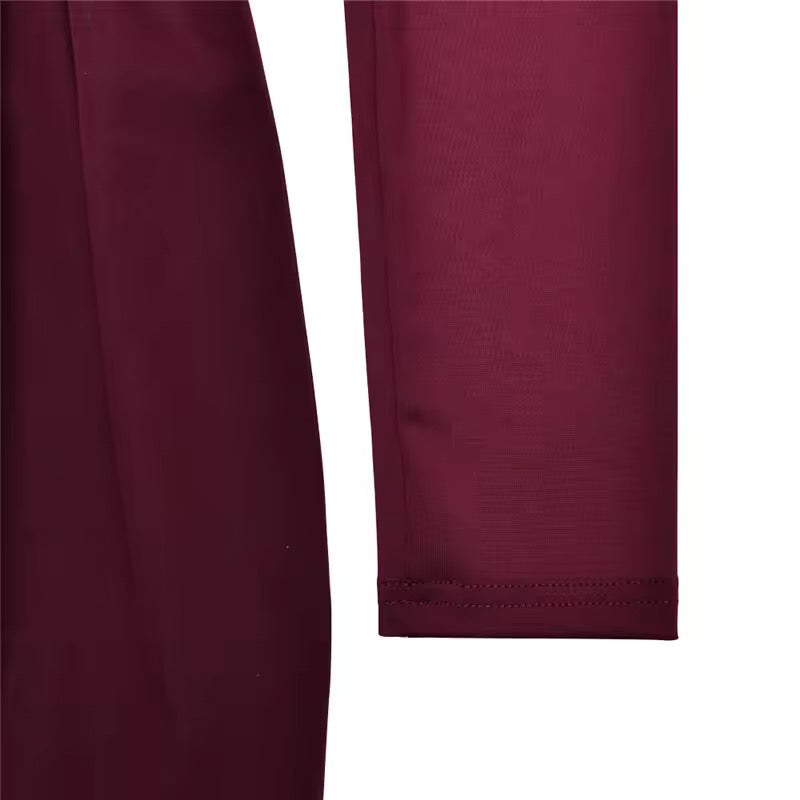 Elira Burgundy Bubble Hem Mini Dress