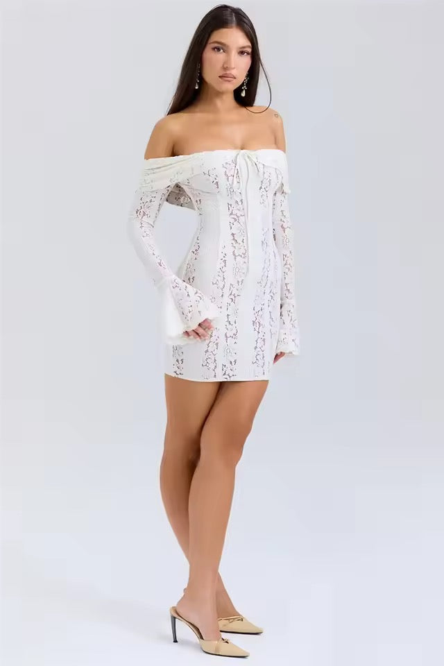 Luminara Off-Shoulder Lace Mini Dress