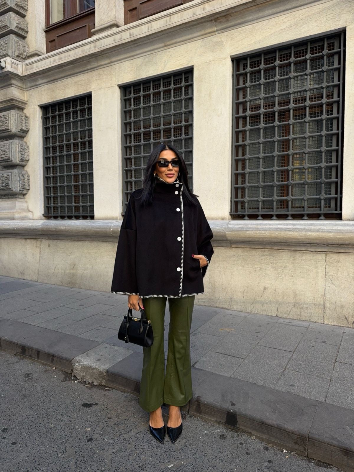 Éliora Structured Wool Cape Jacket