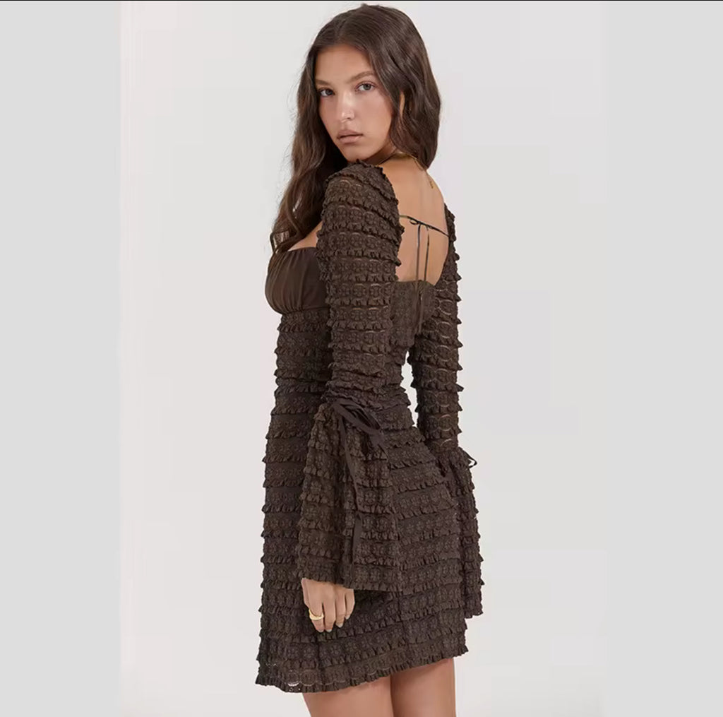 Elowen Lace Ruched Mini Dress