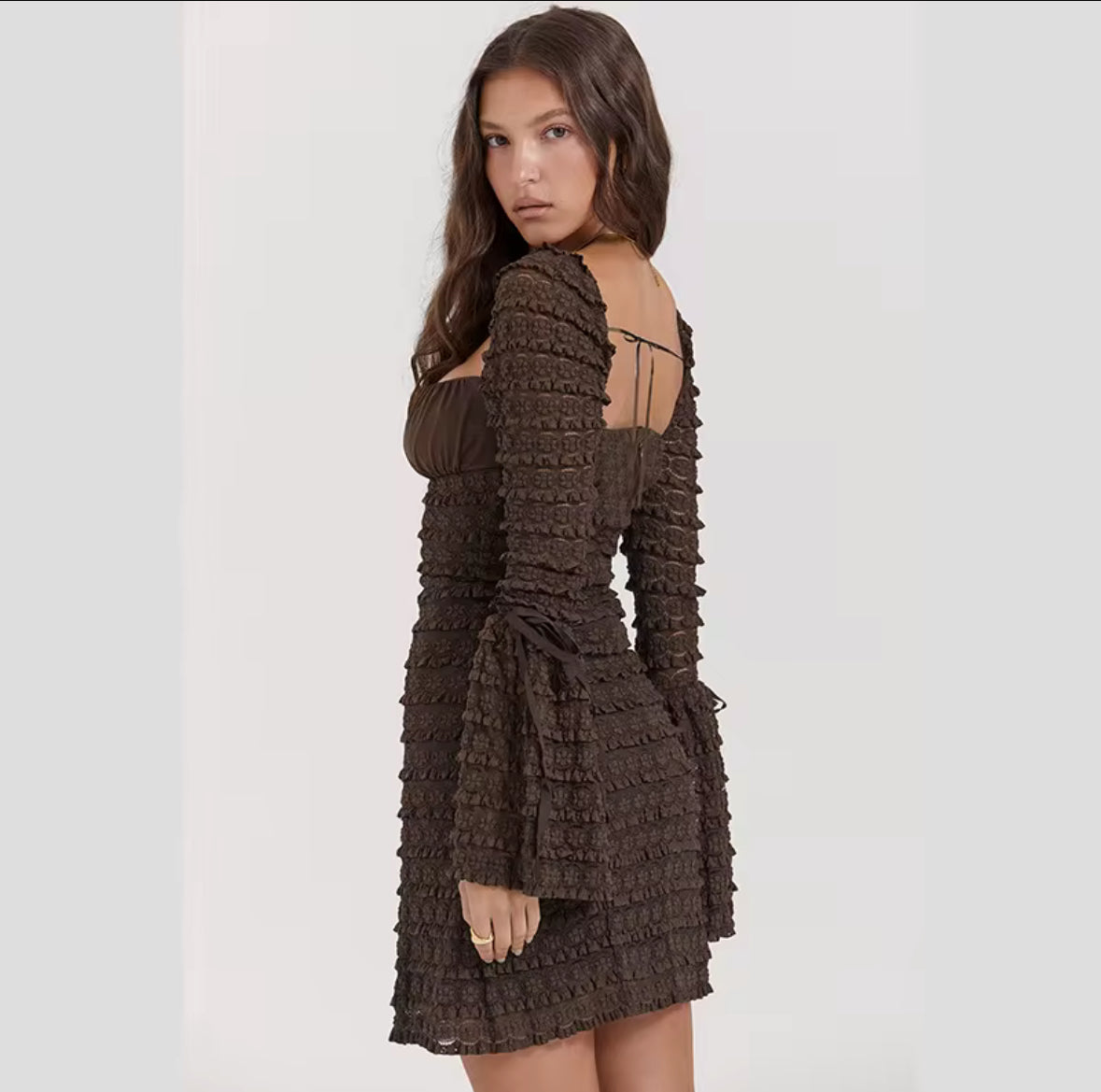 Elowen Lace Ruched Mini Dress