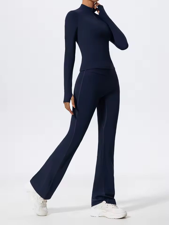 SYLA Verge Set – Half-Zip Performance Set with Shorts or Flared Pants