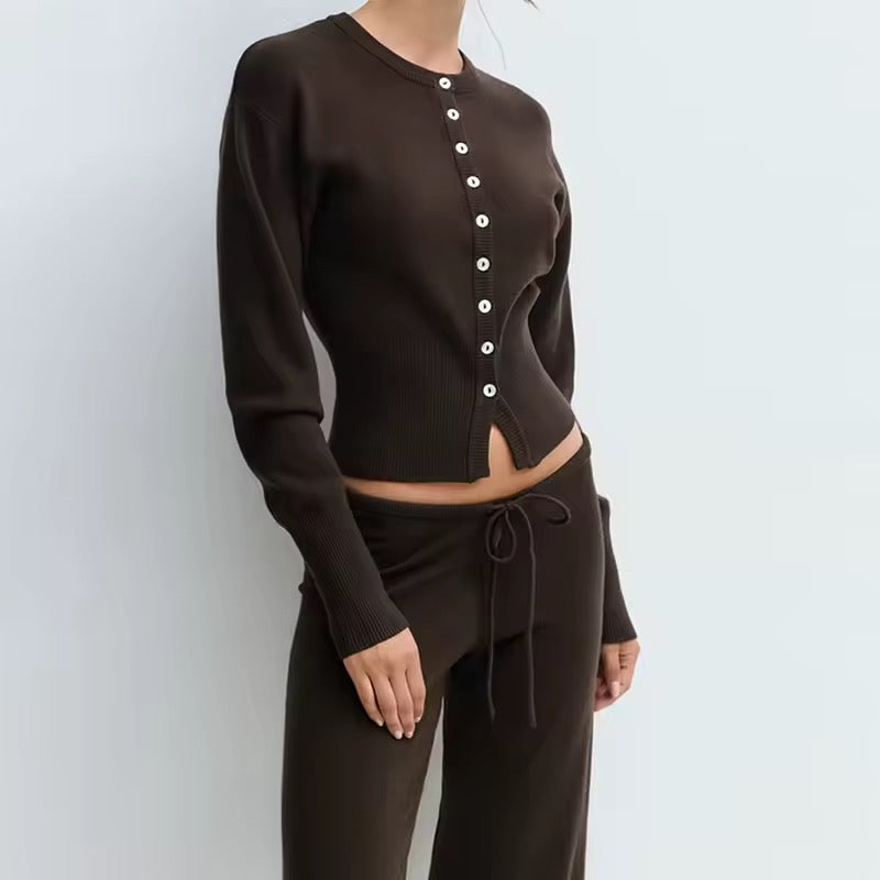 Haven Ribbed Button Lounge Set