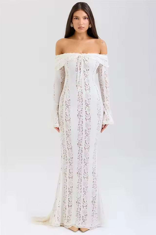 Luminara Off-Shoulder Lace Maxi Dress