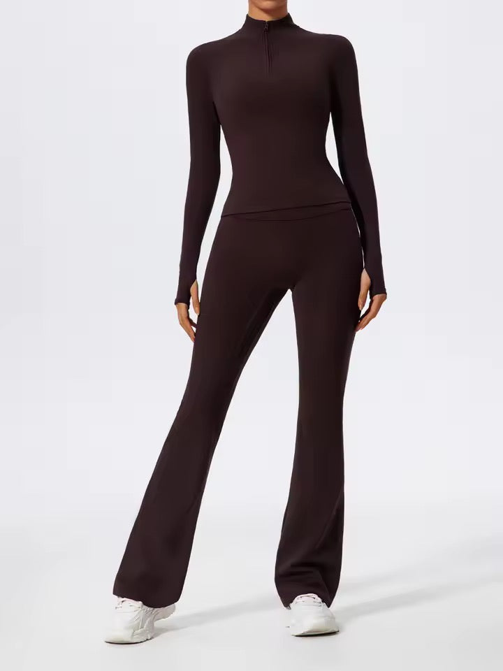 SYLA Verge Set – Half-Zip Performance Set with Shorts or Flared Pants