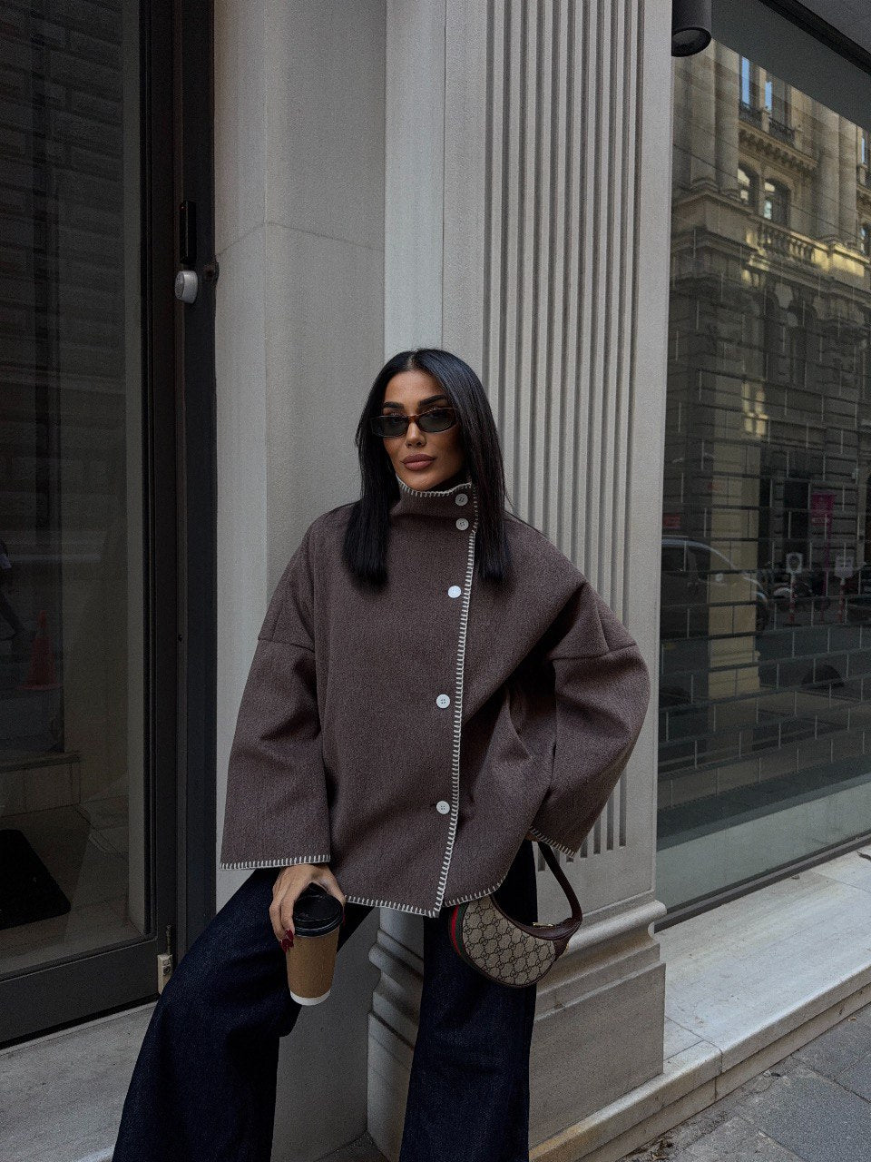 Éliora Structured Wool Cape Jacket