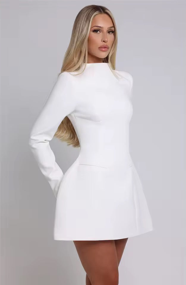 Marlowe Backless Long Sleeve Mini Dress