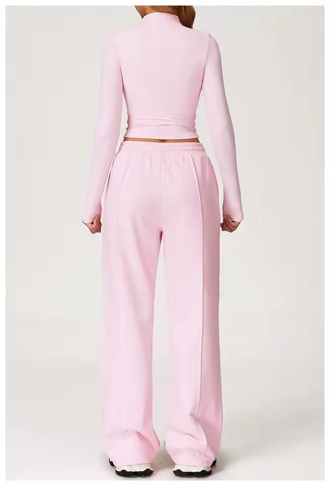 SYLA Elevate 2-Piece Set – Mock Neck Long Sleeve & Wide-Leg Pants