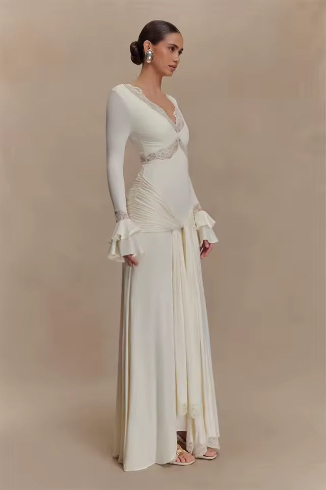 Dahlia V-Neck Lace Maxi Dress