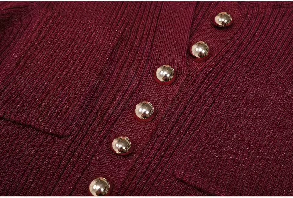 Noéline Buttoned Knit Midi Dress