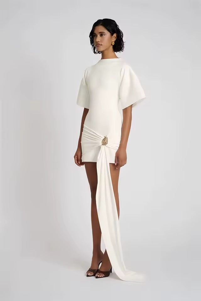 Élise Draped Accent Mini Dress