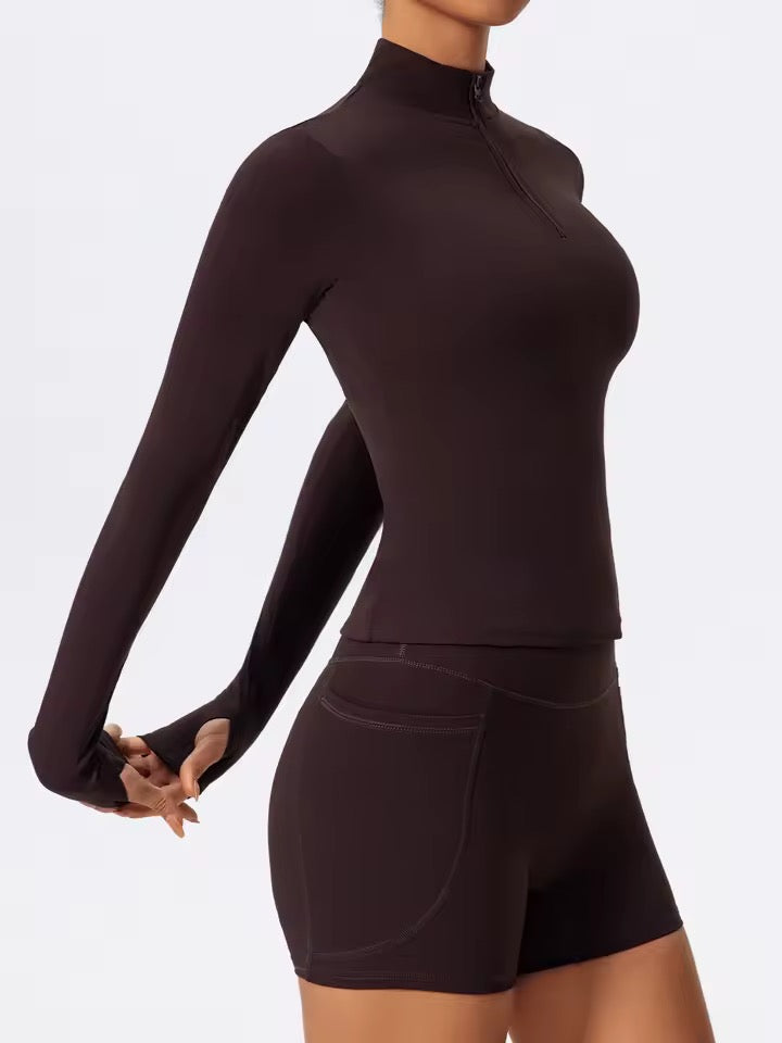 SYLA Verge Set – Half-Zip Performance Set with Shorts or Flared Pants