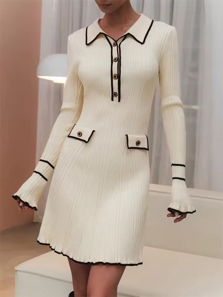 Amoria Contrast Knit Mini Dress