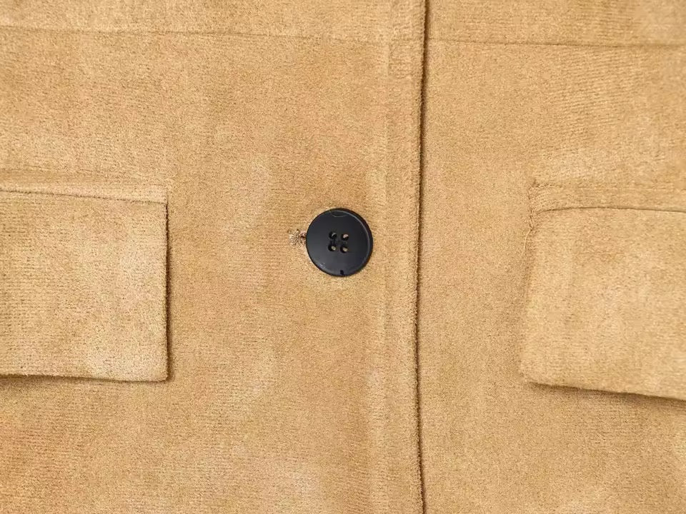 Sienna Luxe Faux Fur Trim Camel Jacket