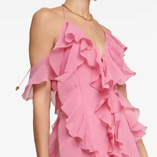 Amira Cascade Ruffle Maxi Dress