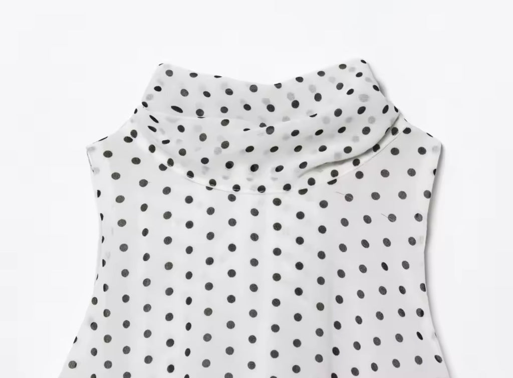 Liora Polka Dot Bow Halter Blouse