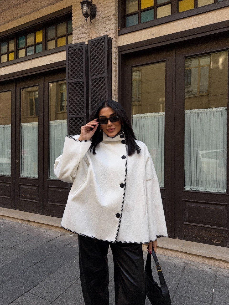 Éliora Structured Wool Cape Jacket