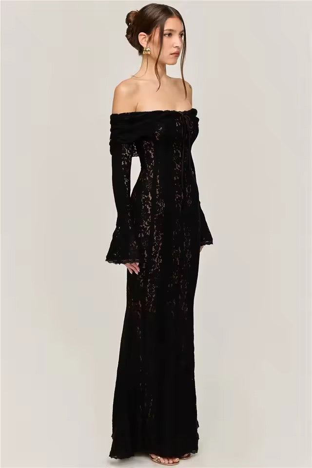 Luminara Off-Shoulder Lace Maxi Dress