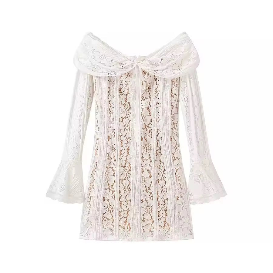 Luminara Off-Shoulder Lace Mini Dress