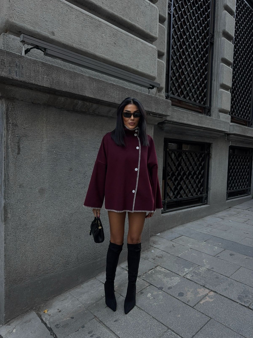 Éliora Structured Wool Cape Jacket
