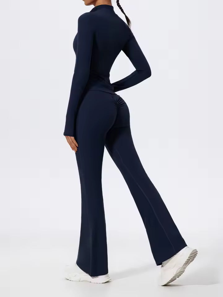 SYLA Verge Set – Half-Zip Performance Set with Shorts or Flared Pants