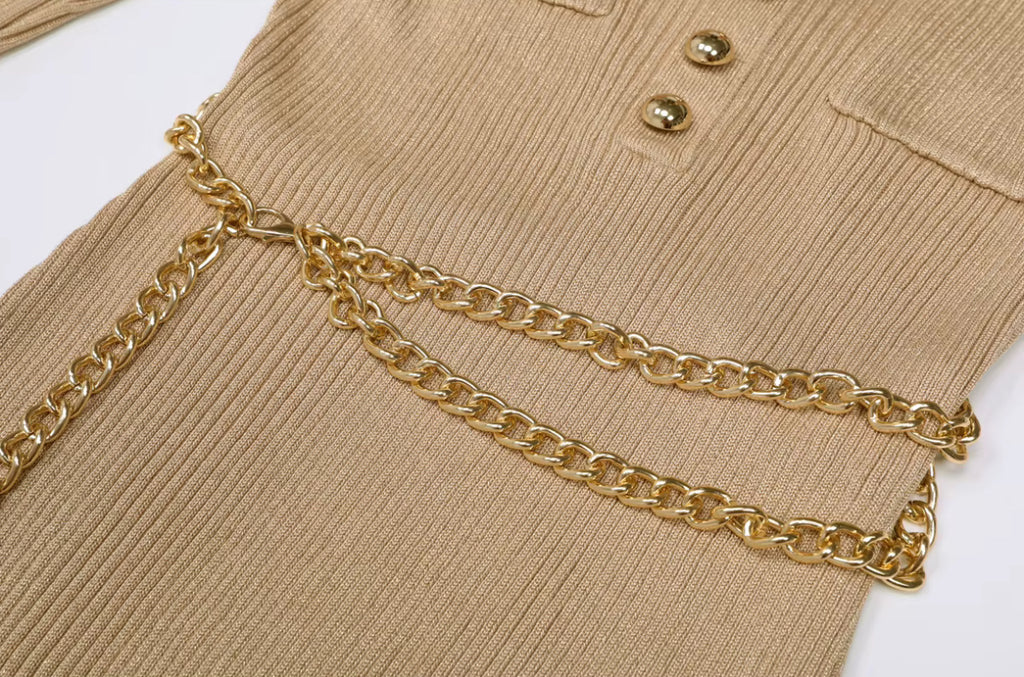 Noéline Buttoned Knit Midi Dress