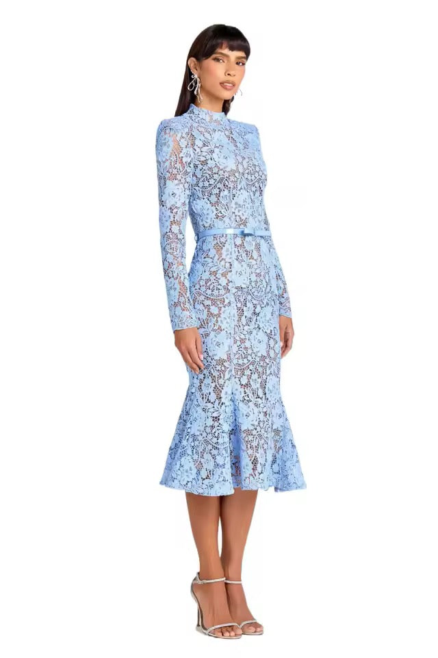 Aurora Lace Trumpet Midi Dress