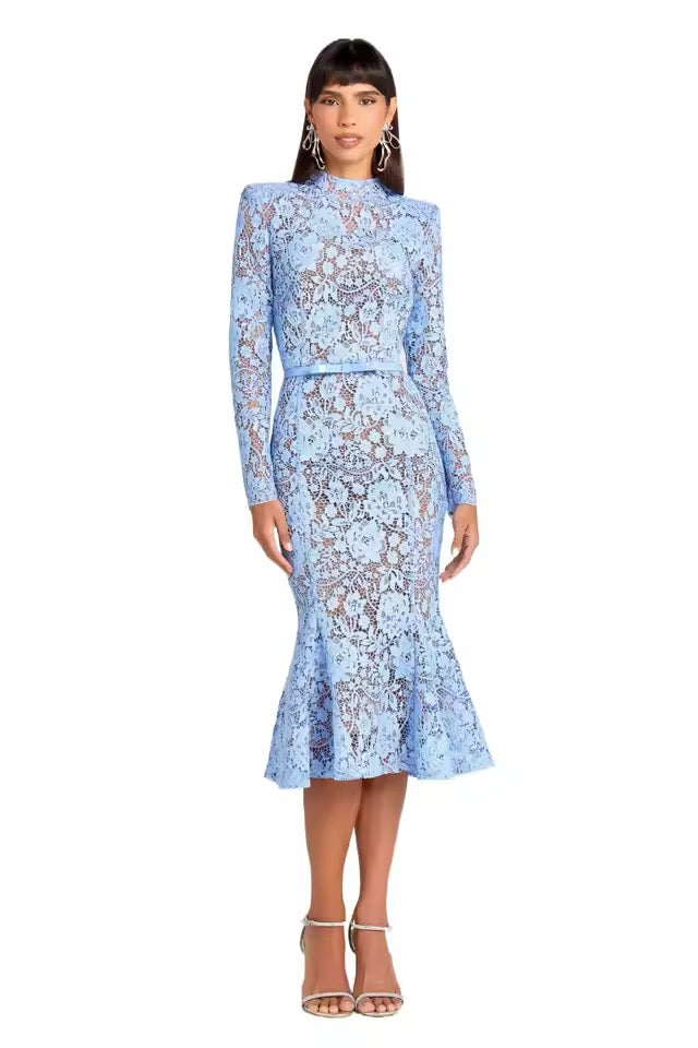 Aurora Lace Trumpet Midi Dress