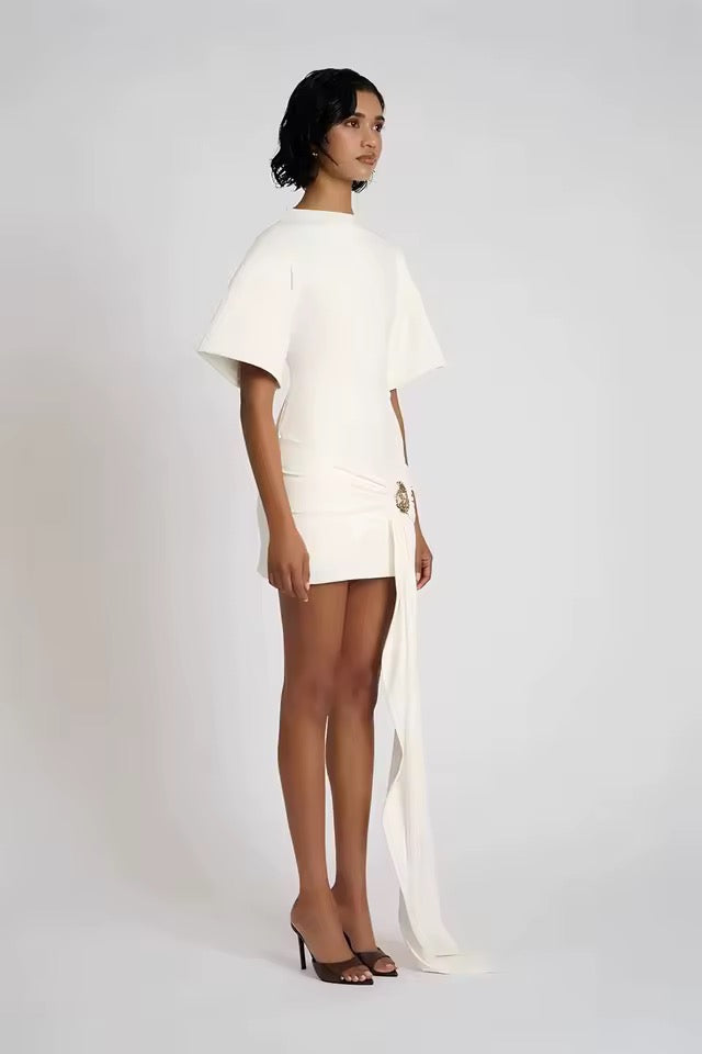 Élise Draped Accent Mini Dress