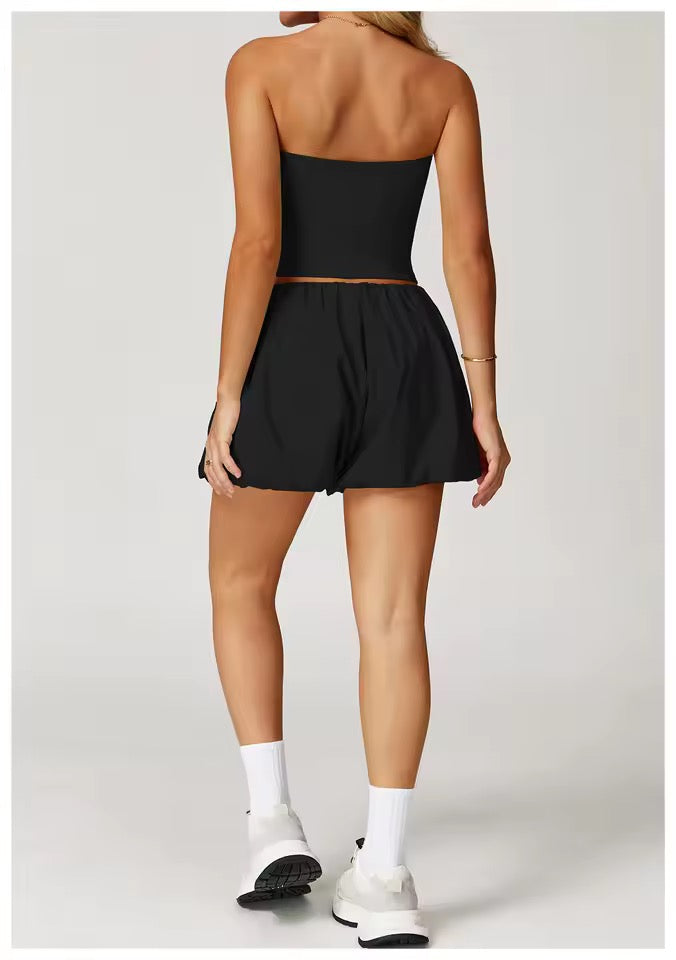 SYLA Breeze 2-Piece Set – Bandeau Top + Bubble Shorts