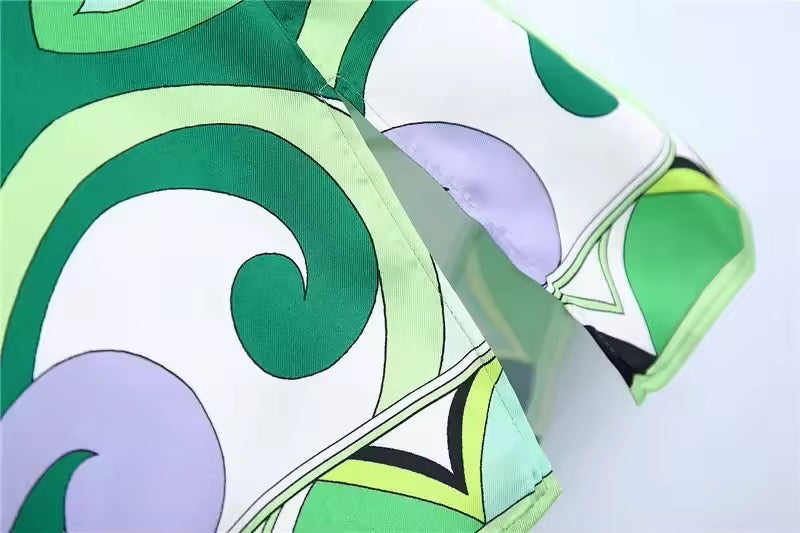 Verde Mirage Shirt & Skirt Set