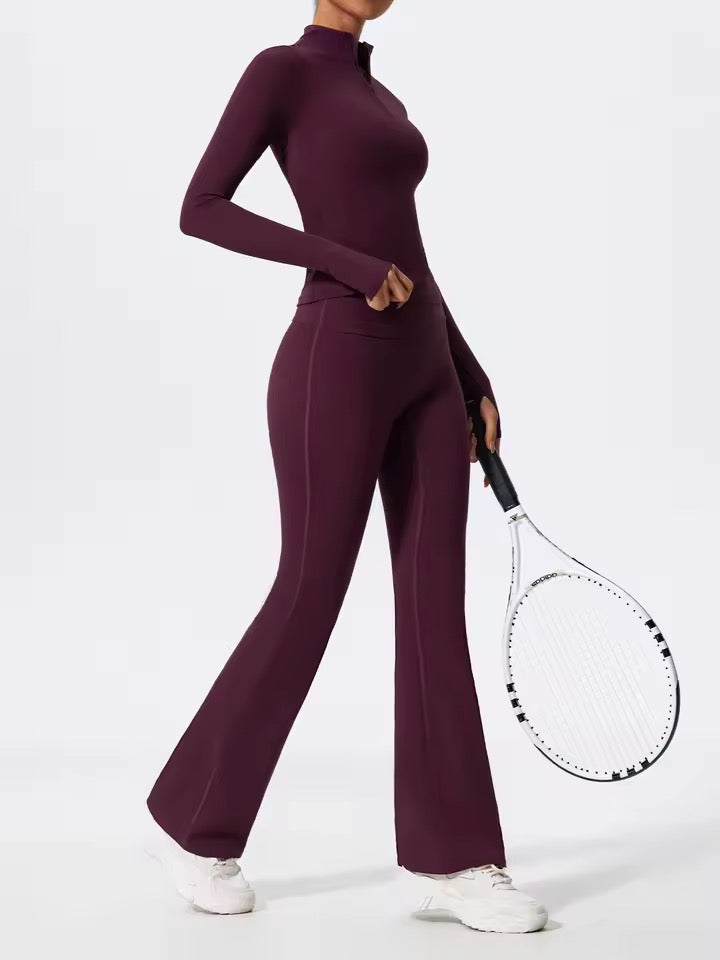 SYLA Verge Set – Half-Zip Performance Set with Shorts or Flared Pants