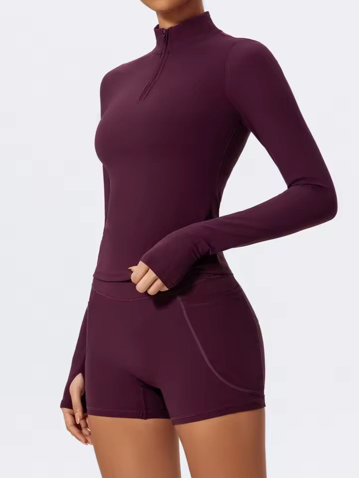 SYLA Verge Set – Half-Zip Performance Set with Shorts or Flared Pants