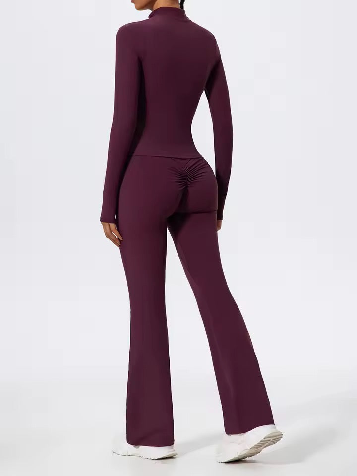 SYLA Verge Set – Half-Zip Performance Set with Shorts or Flared Pants